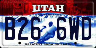UT license plate B266WD