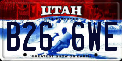UT license plate B266WE
