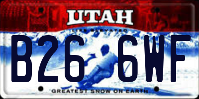 UT license plate B266WF