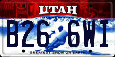 UT license plate B266WI