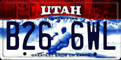 UT license plate B266WL