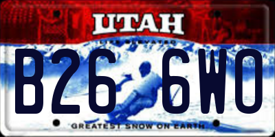 UT license plate B266WO