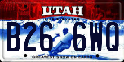 UT license plate B266WQ
