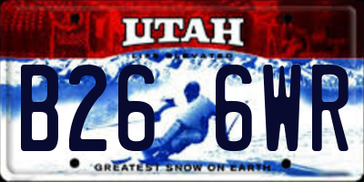 UT license plate B266WR