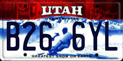UT license plate B266YL