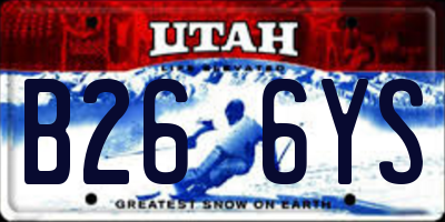 UT license plate B266YS