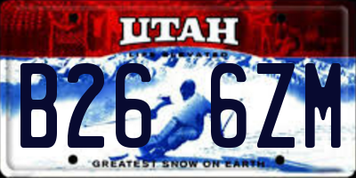 UT license plate B266ZM
