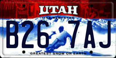 UT license plate B267AJ
