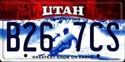 UT license plate B267CS