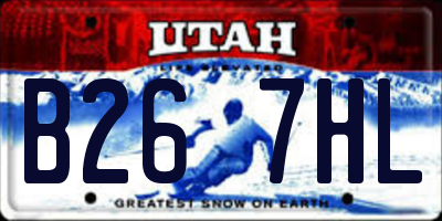 UT license plate B267HL
