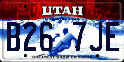 UT license plate B267JE