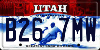 UT license plate B267MW