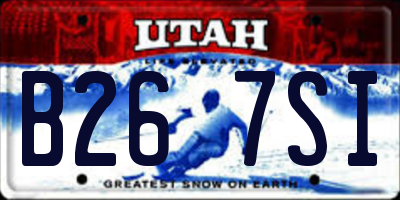 UT license plate B267SI