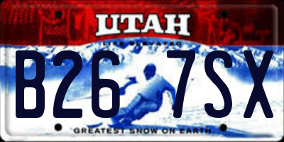 UT license plate B267SX