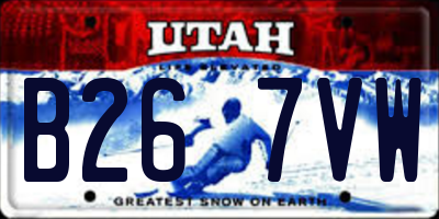UT license plate B267VW