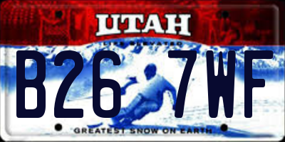 UT license plate B267WF