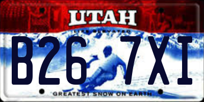 UT license plate B267XI