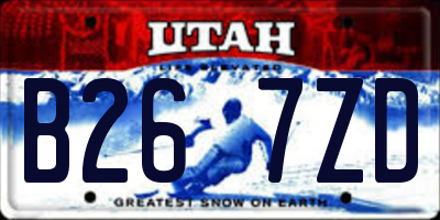 UT license plate B267ZD
