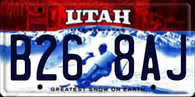 UT license plate B268AJ