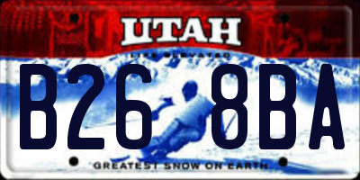 UT license plate B268BA