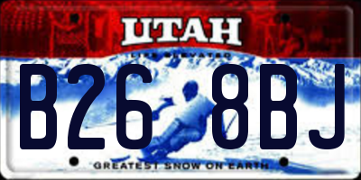 UT license plate B268BJ