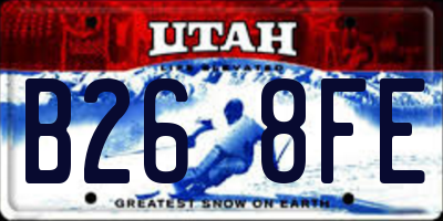 UT license plate B268FE