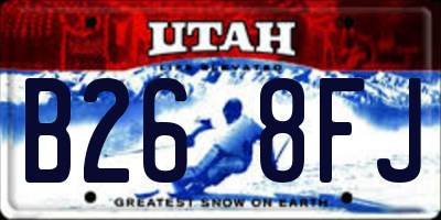 UT license plate B268FJ