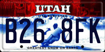 UT license plate B268FK