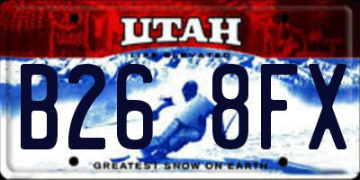 UT license plate B268FX