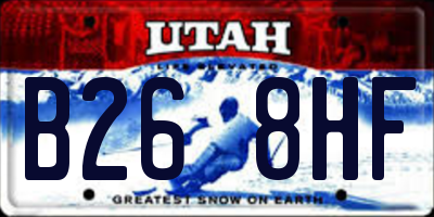 UT license plate B268HF