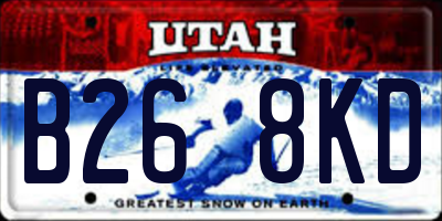 UT license plate B268KD