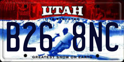 UT license plate B268NC