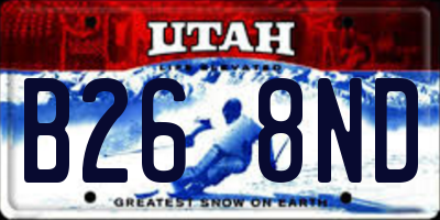 UT license plate B268ND