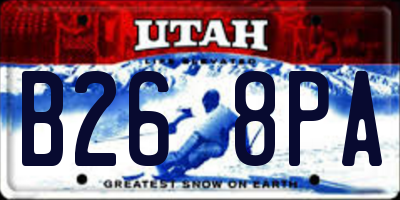 UT license plate B268PA