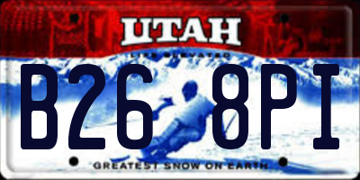 UT license plate B268PI