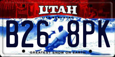 UT license plate B268PK