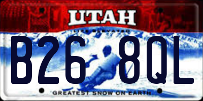 UT license plate B268QL