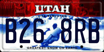 UT license plate B268RB