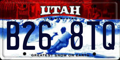 UT license plate B268TQ