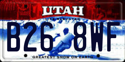 UT license plate B268WF