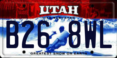 UT license plate B268WL