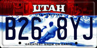 UT license plate B268YJ