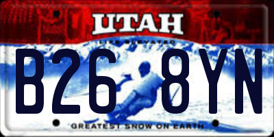 UT license plate B268YN