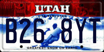 UT license plate B268YT