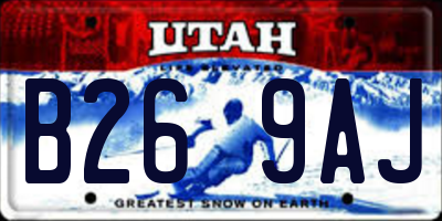 UT license plate B269AJ