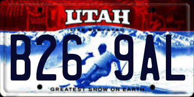 UT license plate B269AL
