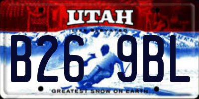 UT license plate B269BL