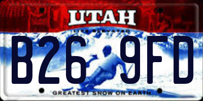 UT license plate B269FD