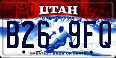 UT license plate B269FQ
