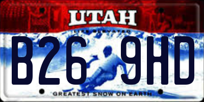 UT license plate B269HD